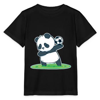 Balle de joueur de football de joueur de football de panda drôle - T-shirt bio MINI CREATOR Stanley/Stella Enfant - noir - Devant - Mikhail (115cm)