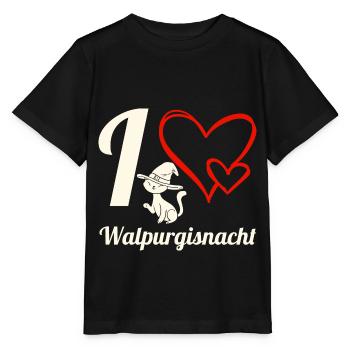 Walpurgisnacht mit Katze für echte Hexen - Stanley/Stella Kinder T-Shirt MINI CREATOR  - Schwarz - Vorne - Mikhail (115cm)