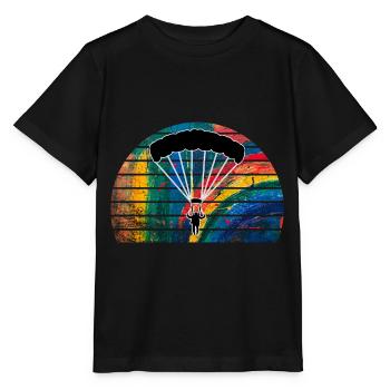 Fallschirm - Stanley/Stella Kinder T-Shirt MINI CREATOR  - Schwarz - Vorne - Mikhail (115cm)