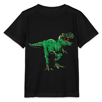 t-rex dino dinosaur heartbeat primeval chalk - Stanley/Stella MINI CREATOR Kids’ T-Shirt - black - Front - Mikhail (115cm)