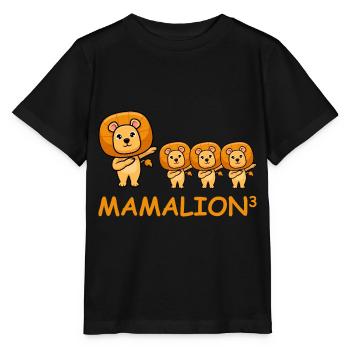 Schwanger werdene Mutter Drillinge Löwe - Stanley/Stella Kinder T-Shirt MINI CREATOR  - Schwarz - Vorne - Mikhail (115cm)