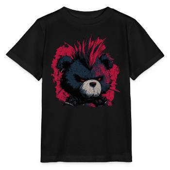 Ours en peluche punk mignon - T-shirt bio MINI CREATOR Stanley/Stella Enfant - noir - Devant - Mikhail (115cm)