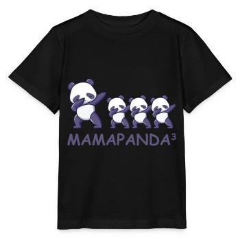 Schwanger werdene Mutter Drillinge Panda - Stanley/Stella Kinder T-Shirt MINI CREATOR  - Schwarz - Vorne - Mikhail (115cm)