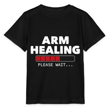 Arm Healing Please Wait - Stanley/Stella Kinder T-Shirt MINI CREATOR  - Schwarz - Vorne - Mikhail (115cm)