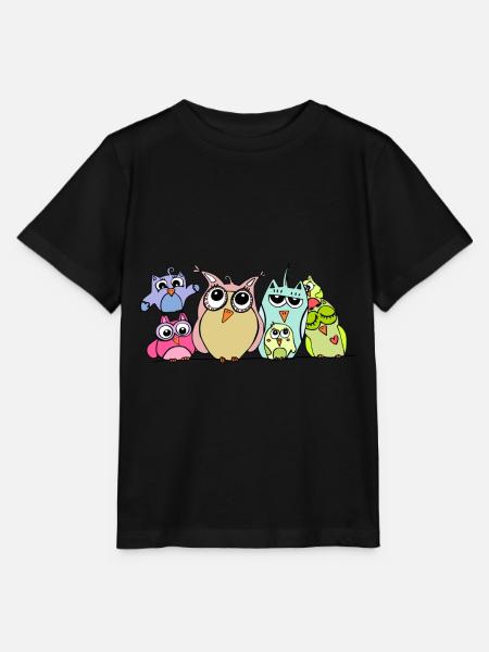 eule und ihre freunde - lustiges eulen treffen - Stanley/Stella Kinder T-Shirt MINI CREATOR - Schwarz