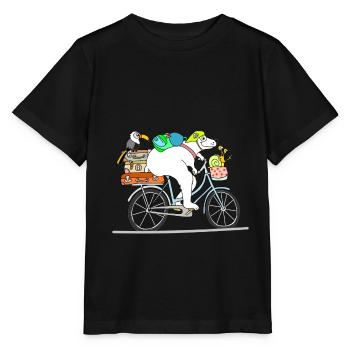 Biker Bear - off en vacances - T-shirt bio MINI CREATOR Stanley/Stella Enfant - noir - Devant - Mikhail (115cm)