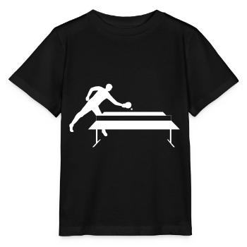 Player at table tennis table - Stanley/Stella MINI CREATOR Kids’ T-Shirt - black - Front - Mikhail (115cm)