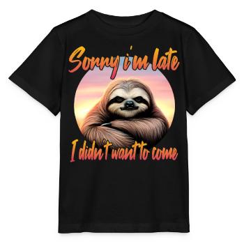 Grimmiges Faultier - Stanley/Stella Kinder T-Shirt MINI CREATOR  - Schwarz - Vorne - Mikhail (115cm)