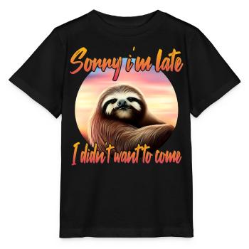 Grimmiges Faultier - Stanley/Stella Kinder T-Shirt MINI CREATOR  - Schwarz - Vorne - Mikhail (115cm)