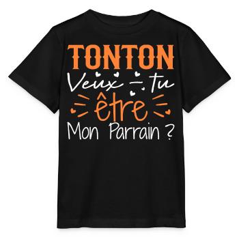 Onkel: Willst du Mein Pate sein? - Stanley/Stella Kinder T-Shirt MINI CREATOR  - Schwarz - Vorne - Mikhail (115cm)