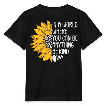 in a world where you can be anything be kind - Stanley/Stella MINI CREATOR Kids’ T-Shirt - black - Front - Mikhail (115cm)