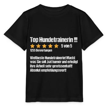 Hundetrainerin Bewertung Ausbildung Hundeschule - Stanley/Stella Kinder T-Shirt MINI CREATOR  - Schwarz - Vorne - Mikhail (115cm)