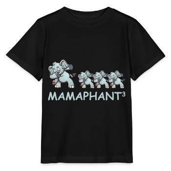Schwanger werdene Mutter Drillinge Elefant - Stanley/Stella Kinder T-Shirt MINI CREATOR  - Schwarz - Vorne - Mikhail (115cm)