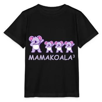 Schwanger werdene Mutter Drillinge Koala - Stanley/Stella Kinder T-Shirt MINI CREATOR  - Schwarz - Vorne - Mikhail (115cm)