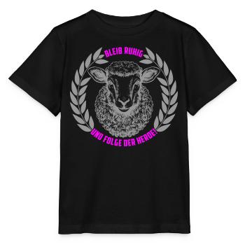 Schaf bleib ruhig und folge der Herde - Stanley/Stella Kinder T-Shirt MINI CREATOR  - Schwarz - Vorne - Mikhail (115cm)