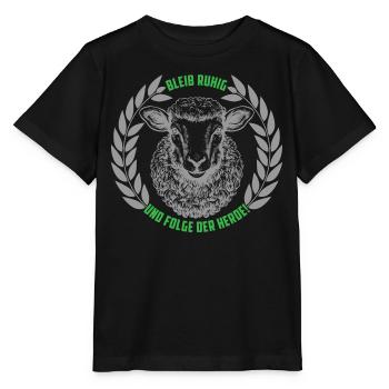 Schaf bleib ruhig und folge der Herde - Stanley/Stella Kinder T-Shirt MINI CREATOR  - Schwarz - Vorne - Mikhail (115cm)