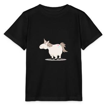 Thick cute unicorn - Stanley/Stella MINI CREATOR Kids’ T-Shirt - black - Front - Mikhail (115cm)