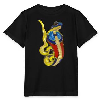 Kobra Altägypten Gottheit - Stanley/Stella Kinder T-Shirt MINI CREATOR  - Schwarz - Vorne - Mikhail (115cm)