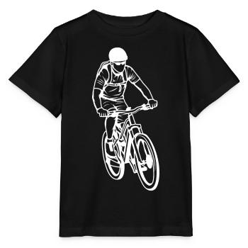 Croquis de vététiste - T-shirt bio MINI CREATOR Stanley/Stella Enfant - noir - Devant - Mikhail (115cm)