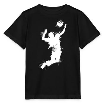 Volleyball Angriff Explosion Beachvolleyball Logo - Stanley/Stella Kinder T-Shirt MINI CREATOR  - Schwarz - Vorne - Mikhail (115cm)