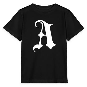 Gothic Monogram A Script - Stanley/Stella MINI CREATOR Kids’ T-Shirt - black - Front - Mikhail (115cm)