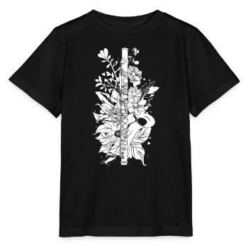 Flute Comic Look - Stanley/Stella MINI CREATOR Kids’ T-Shirt - black - Front - Mikhail (115cm)