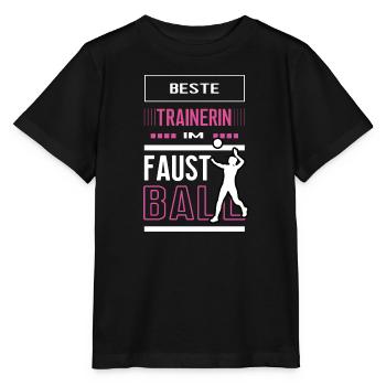 Beste Faustball Trainerin Faustballtrainerin Spiel - Stanley/Stella Kinder T-Shirt MINI CREATOR  - Schwarz - Vorne - Mikhail (115cm)