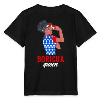 Boricua Queen Puerto Rico Puerto Rican Puerto - Stanley/Stella MINI CREATOR Kids’ T-Shirt - black - Front - Mikhail (115cm)