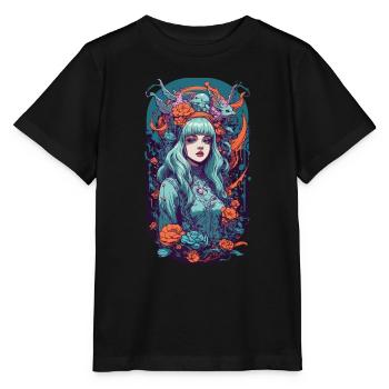 Fille gothique Pastel E-Girl Fantasy Design - T-shirt bio MINI CREATOR Stanley/Stella Enfant - noir - Devant - Mikhail (115cm)