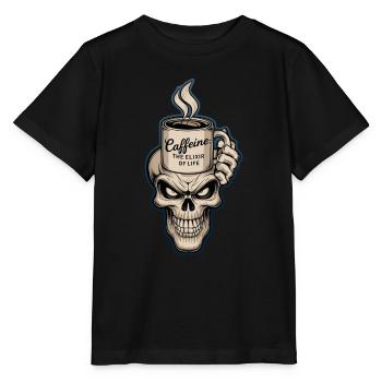 Coffee and Skull - Elixir of Life - Stanley/Stella MINI CREATOR Kids’ T-Shirt - black - Front - Mikhail (115cm)