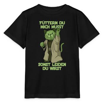 Füttern du mich musst, lustige Katze - Stanley/Stella Kinder T-Shirt MINI CREATOR  - Schwarz - Vorne - Mikhail (115cm)