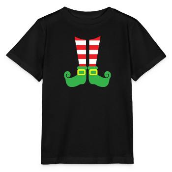 christmas elf leg costume - Stanley/Stella MINI CREATOR Kids’ T-Shirt - black - Front - Mikhail (115cm)