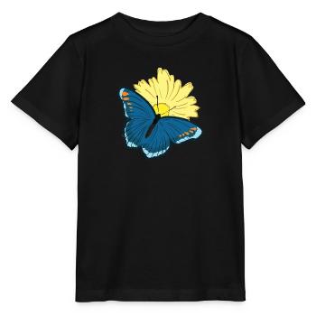Schmetterling Schmetterlingsflügel Butterfly - Stanley/Stella Kinder T-Shirt MINI CREATOR  - Schwarz - Vorne - Mikhail (115cm)