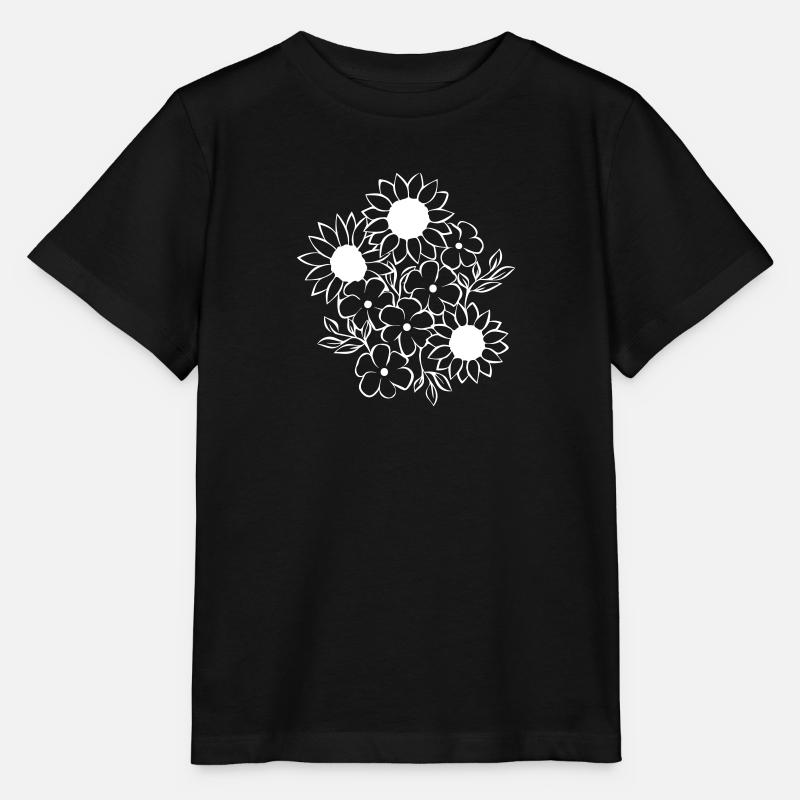 Blumen Vektor weiß - Stanley/Stella Kinder T-Shirt MINI CREATOR  - Schwarz