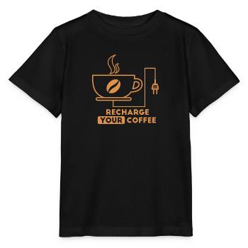 Recharge your coffee - Stanley/Stella MINI CREATOR Kids’ T-Shirt - black - Front - Mikhail (115cm)