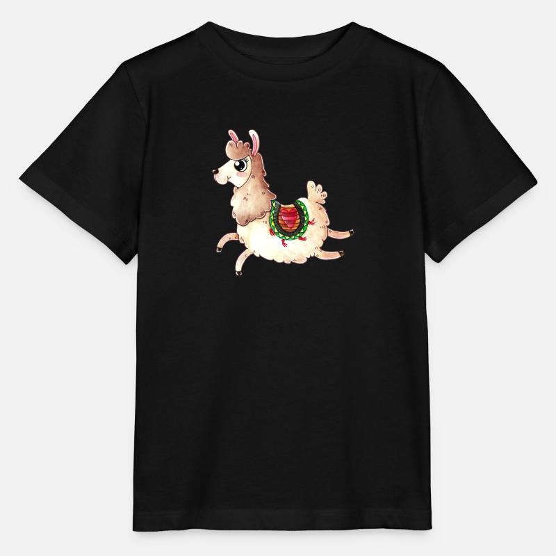 Springendes Comic Lama - Stanley/Stella Kinder T-Shirt MINI CREATOR - Schwarz