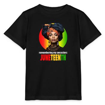 Me souvenir de mes ancêtres JUNETEENTH - T-shirt bio MINI CREATOR Stanley/Stella Enfant - noir - Devant - Mikhail (115cm)