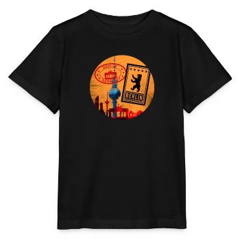 Berlin Skyline Tour de télévision Brandenburger Tor - T-shirt bio MINI CREATOR Stanley/Stella Enfant - noir - Devant - Mikhail (115cm)