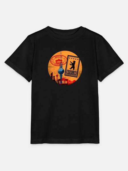 Berlin Skyline Fernsehturm Brandenburger Tor - Stanley/Stella Kinder T-Shirt MINI CREATOR  - Schwarz
