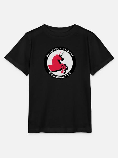 Antifaschistische Einhorn-Aktion - Stanley/Stella Kinder T-Shirt MINI CREATOR  - Schwarz