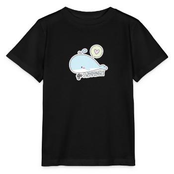 Whale love sea summer gift swimming holiday - Stanley/Stella MINI CREATOR Kids’ T-Shirt - black - Front - Mikhail (115cm)