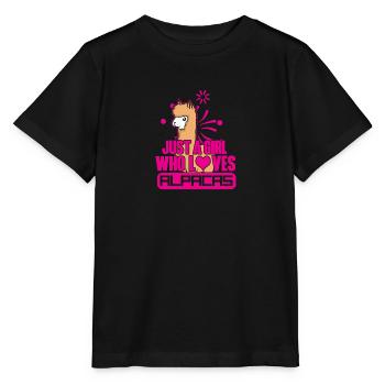Just a girl who loves alpacas - Stanley/Stella MINI CREATOR Kids’ T-Shirt - black - Front - Mikhail (115cm)