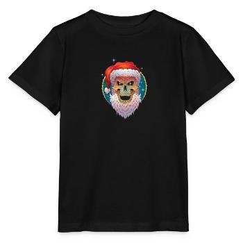 Christmas ugly christmas scull santa - Stanley/Stella MINI CREATOR Kids’ T-Shirt - black - Front - Mikhail (115cm)