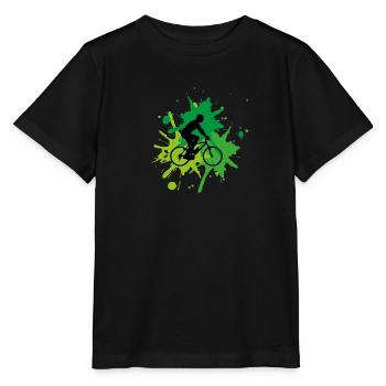 Bicycle Riding Bicycle Tour Green - Stanley/Stella MINI CREATOR Kids’ T-Shirt - black - Front - Mikhail (115cm)