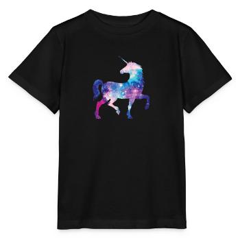 Galaxy licorne - T-shirt bio MINI CREATOR Stanley/Stella Enfant - noir - Devant - Mikhail (115cm)