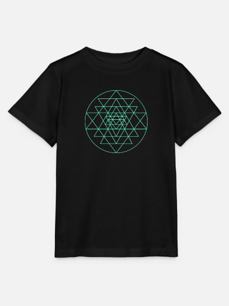 Sri Yantra Türkis - Stanley/Stella Kinder T-Shirt MINI CREATOR - Schwarz