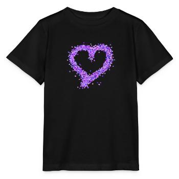 Heart purple - Stanley/Stella MINI CREATOR Kids’ T-Shirt - black - Front - Mikhail (115cm)