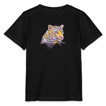 léopard - T-shirt bio MINI CREATOR Stanley/Stella Enfant - noir - Devant - Mikhail (115cm)