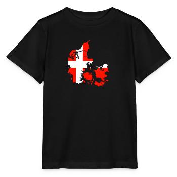 Flagge von Dänemark und Karte von Dänemark - Stanley/Stella Kinder T-Shirt MINI CREATOR  - Schwarz - Vorne - Mikhail (115cm)