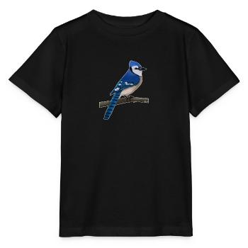 jz.birds Blue Jay Vogel Design - T-shirt bio MINI CREATOR Stanley/Stella Enfant - noir - Devant - Mikhail (115cm)